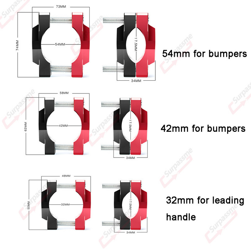 Motocyklový stent 32-54MM Držiak nárazníka Svorka pomocného reflektora Svorka GPS Držiak riadidiel Svetlo Deco Modifikácia Príslušenstvo