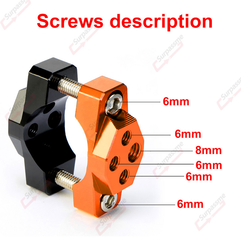 Motocyklový stent 32-54MM Držiak nárazníka Svorka pomocného reflektora Svorka GPS Držiak riadidiel Svetlo Deco Modifikácia Príslušenstvo