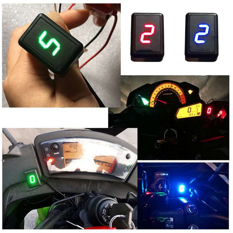 Alconstar Universal Magnet puternic Ultra subțire Motocicletă Indicator digital de viteză cu 6 viteze Afișaj Motocicletă Senzor manetă de schimbare