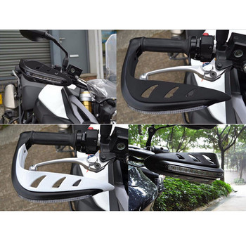 1 ζεύγος Universal Handguards Μοτοσικλέτας Προστατευτικά χεριού Motocross One Set Συνδυασμένο Προστατευτικό Τιμονιού με Φως φλας LED