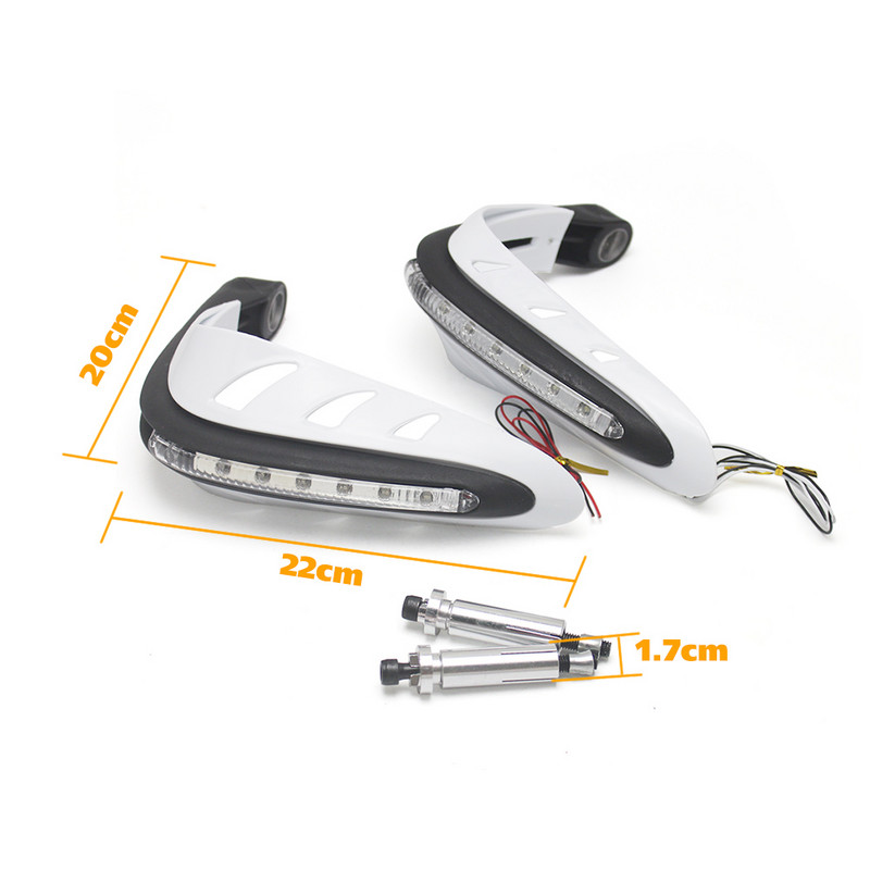 1 pár univerzálnych chráničov rúk na motocykel, chrániče rúk na motokros, jedna sada kombinovaných chráničov riadidiel s LED smerovkami