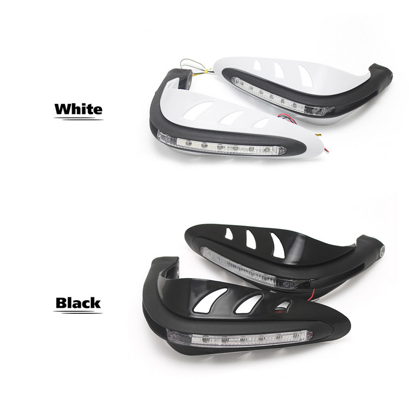 1 pár univerzálnych chráničov rúk na motocykel, chrániče rúk na motokros, jedna sada kombinovaných chráničov riadidiel s LED smerovkami