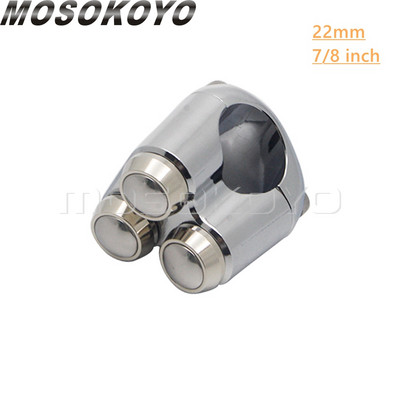 Univerzálny 1" 7/8" 22 mm 25 mm motocyklový rukoväťový 4-tlačidlový hliníkový spínač na riadidlách pre Harley Chopper Bobber Cafe Racer M-spínače