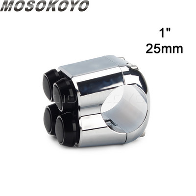 Univerzálny 1" 7/8" 22 mm 25 mm motocyklový rukoväťový 4-tlačidlový hliníkový spínač na riadidlách pre Harley Chopper Bobber Cafe Racer M-spínače