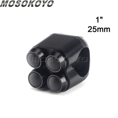 Univerzálny 1" 7/8" 22 mm 25 mm motocyklový rukoväťový 4-tlačidlový hliníkový spínač na riadidlách pre Harley Chopper Bobber Cafe Racer M-spínače