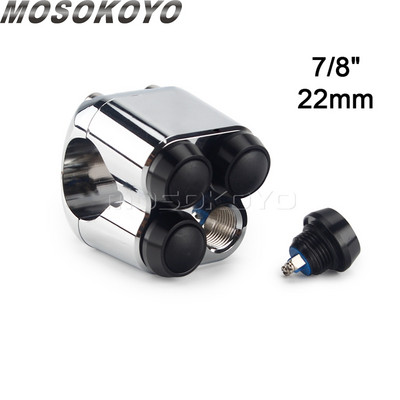 Univerzálny 1" 7/8" 22 mm 25 mm motocyklový rukoväťový 4-tlačidlový hliníkový spínač na riadidlách pre Harley Chopper Bobber Cafe Racer M-spínače
