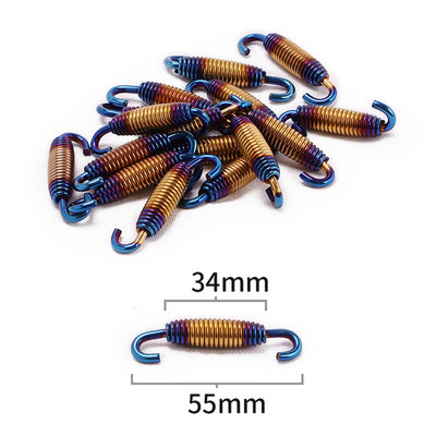 2tk Mootorratta väljalaskevedru roostevabast terasest universaalne väljalasketoru eesmine keskmine lüli toru pööratav metallvedrude komplekt
