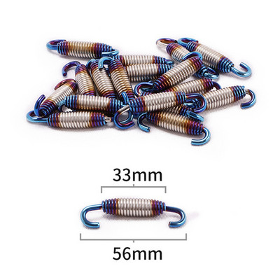 2tk Mootorratta väljalaskevedru roostevabast terasest universaalne väljalasketoru eesmine keskmine lüli toru pööratav metallvedrude komplekt