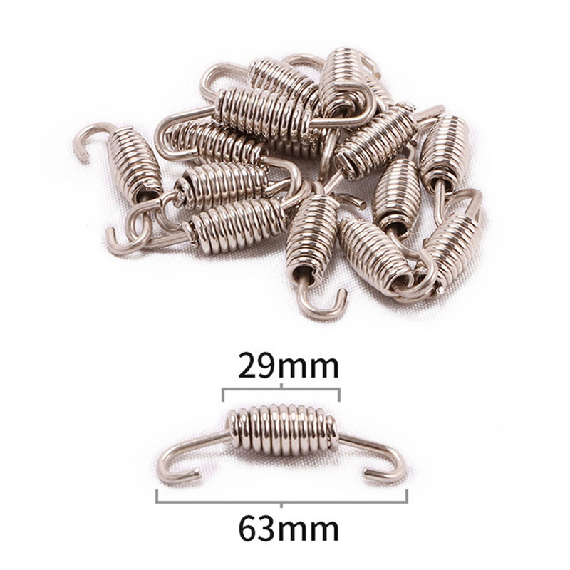 2tk Mootorratta väljalaskevedru roostevabast terasest universaalne väljalasketoru eesmine keskmine lüli toru pööratav metallvedrude komplekt