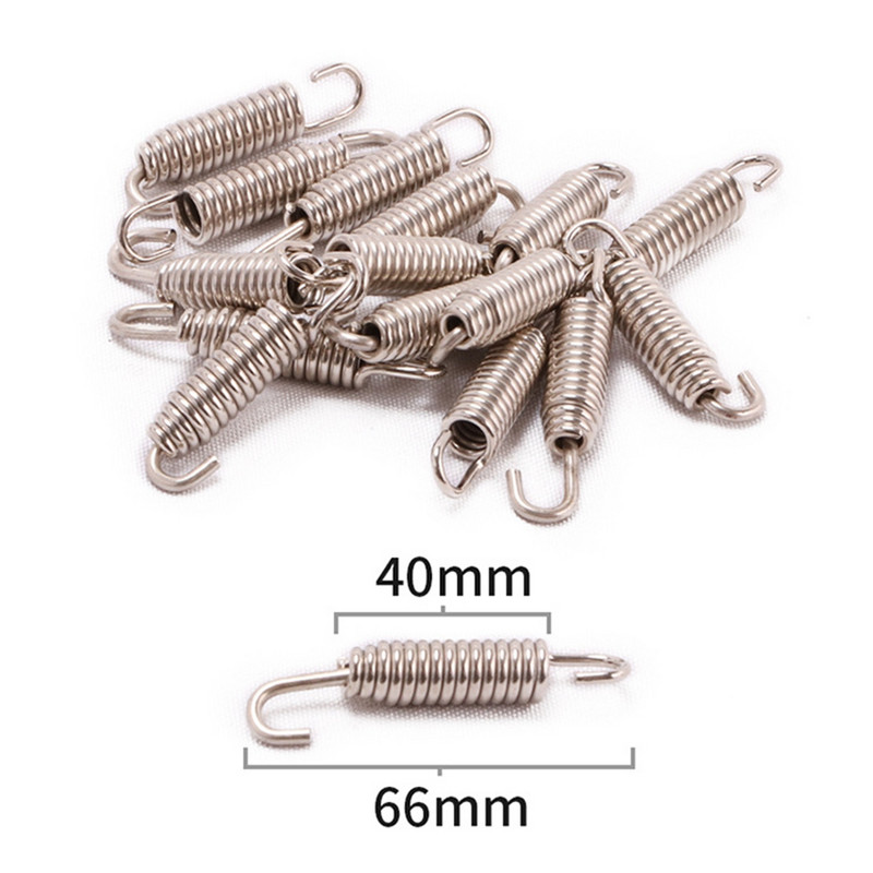 2tk Mootorratta väljalaskevedru roostevabast terasest universaalne väljalasketoru eesmine keskmine lüli toru pööratav metallvedrude komplekt