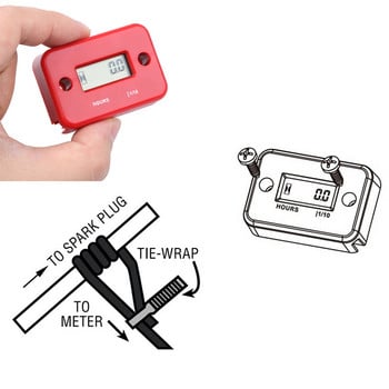 Цифров LCD брояч Брояч на часове за мотоциклетни инструменти за ATV моторни шейни Морска лодка Ски Dirt Quad Motor Timer