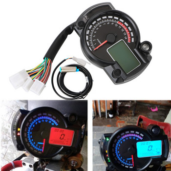 Ψηφιακό ταμπλό μοτοσικλέτας Πίνακας οργάνων 7 χρωμάτων Ταχύμετρο LCD MAX 299KM/H Μετρητής στροφόμετρου στροφόμετρου