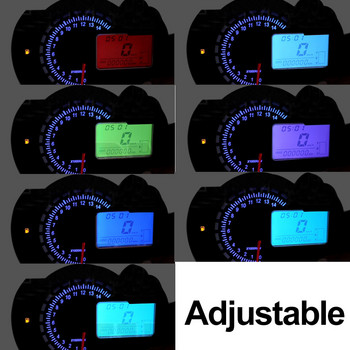 Мотоциклет Цифрово табло Инструментално табло 7 цвята LCD скоростомер MAX 299KM/H Одометър Тахометър Брояч