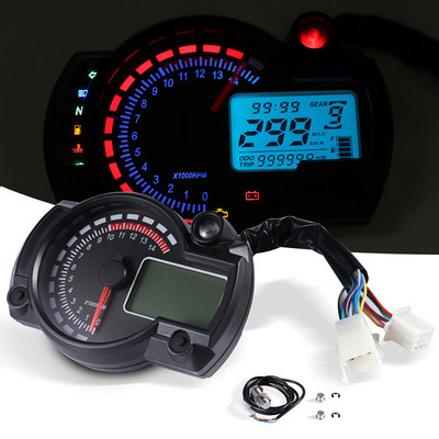 Tablou de bord digital pentru motocicleta Panou de instrumente 7 culori LCD Vitezometru MAX 299KM/H Odometru Tahometru Contor Contor