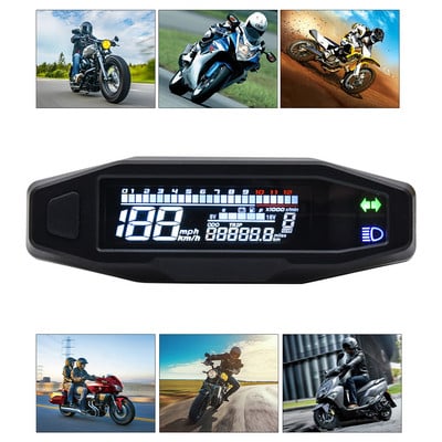 Naujas universalus RPM Moto matuoklis LCD spidometro greičio matuoklis Tachometro skaitmeninis odometro prietaiso jutiklių rinkinys motociklui