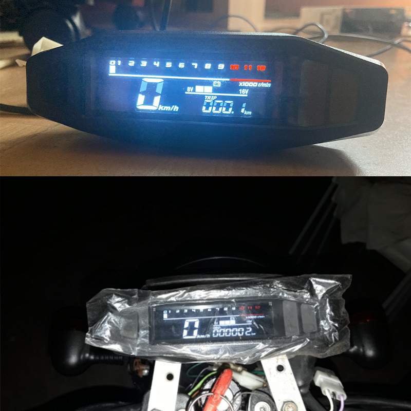 Nový univerzálny otáčkomer s LCD rýchlomerom, otáčkomerom, digitálnym počítadlom kilometrov, senzorom pre motocykel