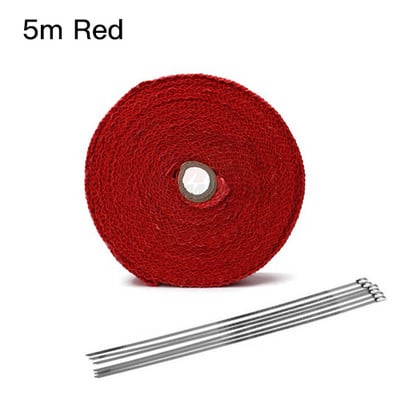 Tepelná páska na výfuk motocykla 2,5 cm * 5 m, izolačná páska na potrubie, izolačné rolky na zberné potrubie