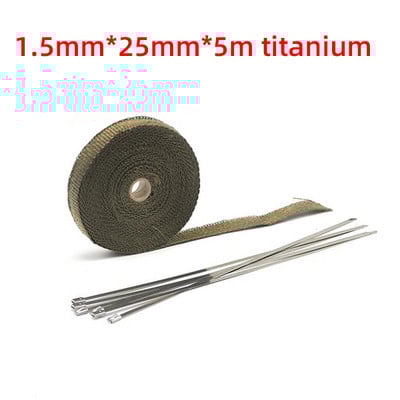 Tepelná páska na výfuk motocykla 2,5 cm * 5 m, izolačná páska na potrubie, izolačné rolky na zberné potrubie