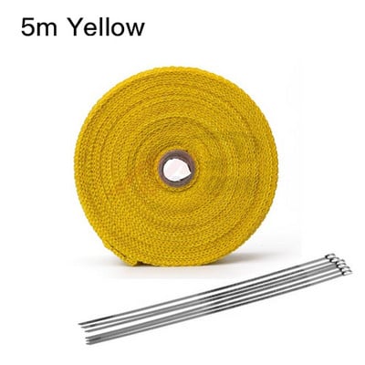 Tepelná páska na výfuk motocykla 2,5 cm * 5 m, izolačná páska na potrubie, izolačné rolky na zberné potrubie