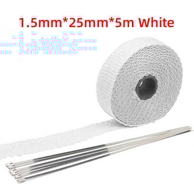 Tepelná páska na výfuk motocykla 2,5 cm * 5 m, izolačná páska na potrubie, izolačné rolky na zberné potrubie