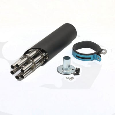 Motorkerékpár kipufogó hangtompító Fried Street Gatling pisztoly stílusú rozsdamentes acél kipufogócső Dirt Pit kerékpárhoz ATV robogó utcai kerékpár