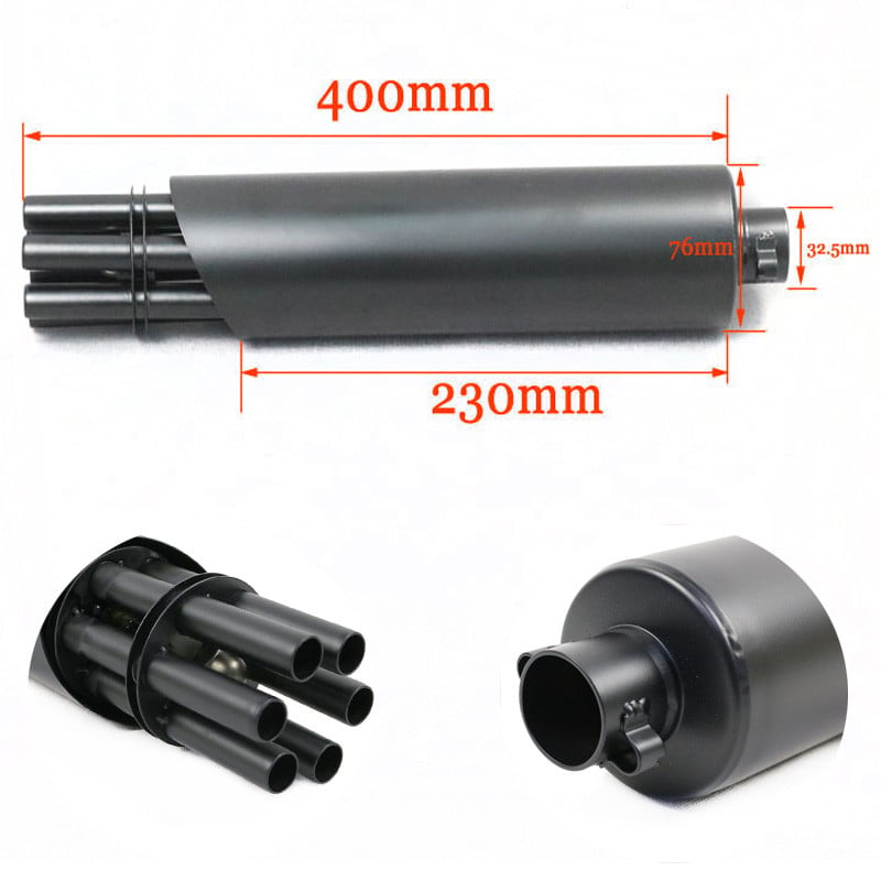 Motorkerékpár kipufogó hangtompító Fried Street Gatling pisztoly stílusú rozsdamentes acél kipufogócső Dirt Pit kerékpárhoz ATV robogó utcai kerékpár