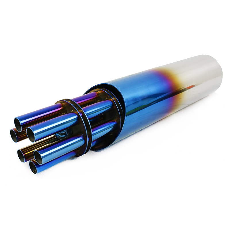 Motorkerékpár kipufogó hangtompító Fried Street Gatling pisztoly stílusú rozsdamentes acél kipufogócső Dirt Pit kerékpárhoz ATV robogó utcai kerékpár