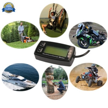 Цифров тахометър Термометър LCD Temp-Meter за газов двигател Мотоциклет Marine Jet Boat Buggy Tractor Pit Bike Paramotor