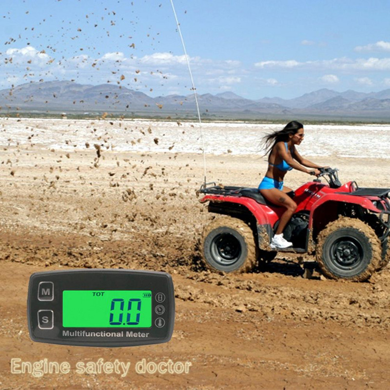Digitális menetóra mérő hőmérő LCD hőmérő benzinmotoros motorkerékpárhoz, tengeri sugárhajtású csónakhoz, buggy traktorhoz, boxba motorhoz