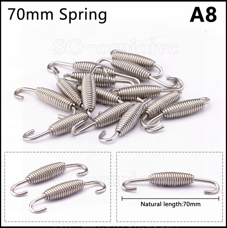 Doprava zdarma 2 ks univerzálnych pružinových hákov na výfuk motocykla z nehrdzavejúcej ocele, príslušenstvo pre výfuk Akrapovic Yoshimura.