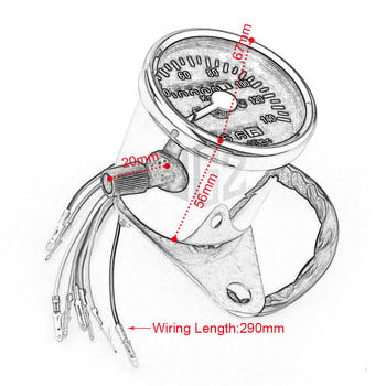 Мотоциклет Двоен одометър Скоростомер Габарит KM/H Мини ретро тахометър Универсален LED индикатор за KTM Ducati Kawasaki BMW