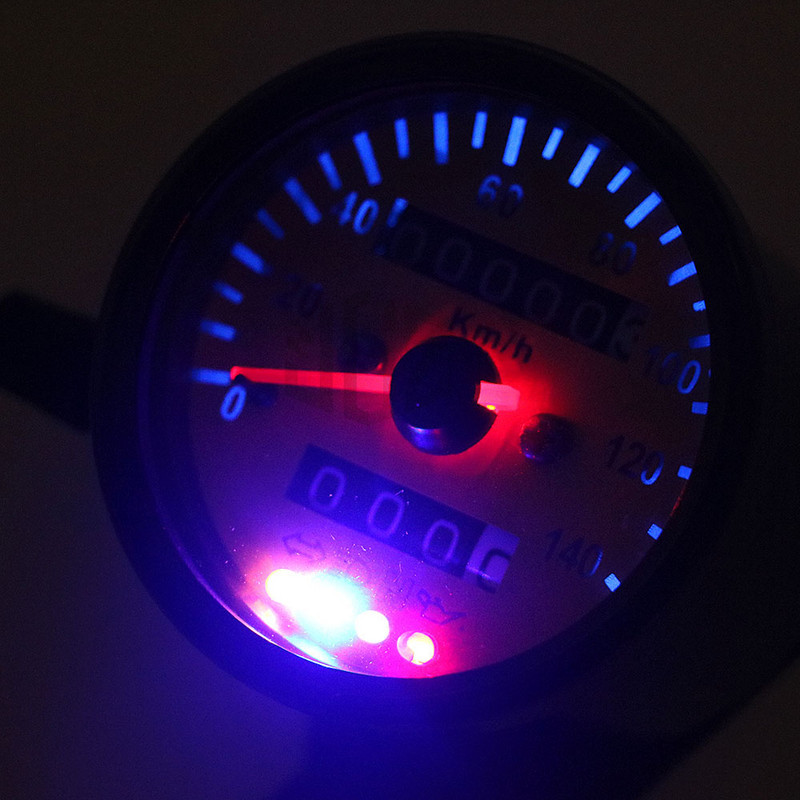Motocykel Dual Tachometer Tachometer KM/H Mini Retro Tachometer Univerzálny LED indikátor pre KTM Ducati Kawasaki BMW