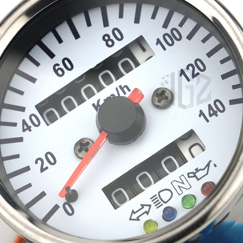 Motocykel Dual Tachometer Tachometer KM/H Mini Retro Tachometer Univerzálny LED indikátor pre KTM Ducati Kawasaki BMW