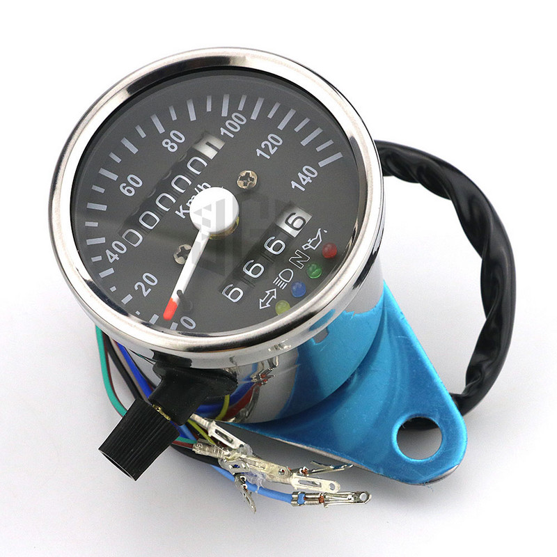 Motocykel Dual Tachometer Tachometer KM/H Mini Retro Tachometer Univerzálny LED indikátor pre KTM Ducati Kawasaki BMW