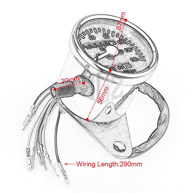 Motocykel Dual Tachometer Tachometer KM/H Mini Retro Tachometer Univerzálny LED indikátor pre KTM Ducati Kawasaki BMW