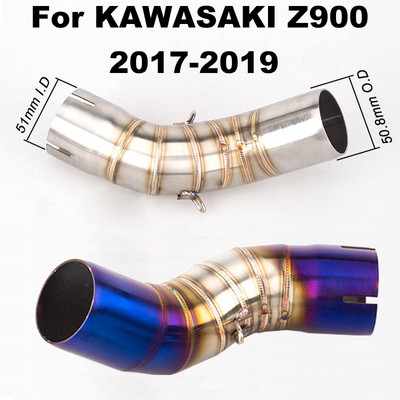 Секция за изпускателна тръба за средна тръба за мотокрос за Kawasaki Z900 Z 900 2017 2018 2019 изпускателна система