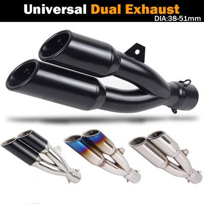 Univerzálny tlmič výfuku pre motocykle 38-51 mm, dvojitý pravý ľavý, únikový, dvojitý DB Killer pre TRK502 NMAX R6 CB650f NC750x Z1000