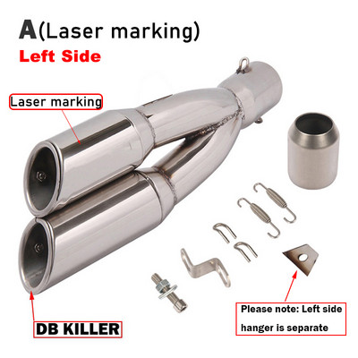 38-51 mm-es univerzális motorkerékpár kipufogó kipufogó dupla jobb bal oldali kilépő dupla lefelé DB Killer TRK502 NMAX R6 CB650f NC750x Z1000