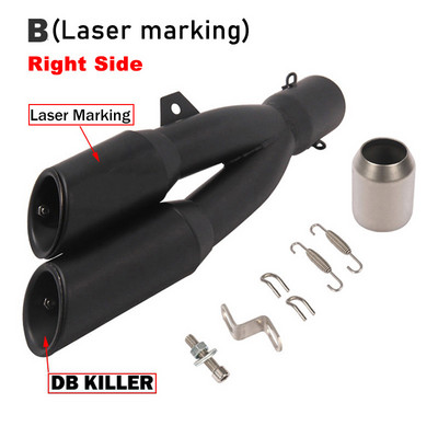 38-51 mm-es univerzális motorkerékpár kipufogó kipufogó dupla jobb bal oldali kilépő dupla lefelé DB Killer TRK502 NMAX R6 CB650f NC750x Z1000
