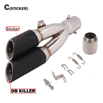 38-51 mm-es univerzális motorkerékpár kipufogó kipufogó dupla jobb bal oldali kilépő dupla lefelé DB Killer TRK502 NMAX R6 CB650f NC750x Z1000
