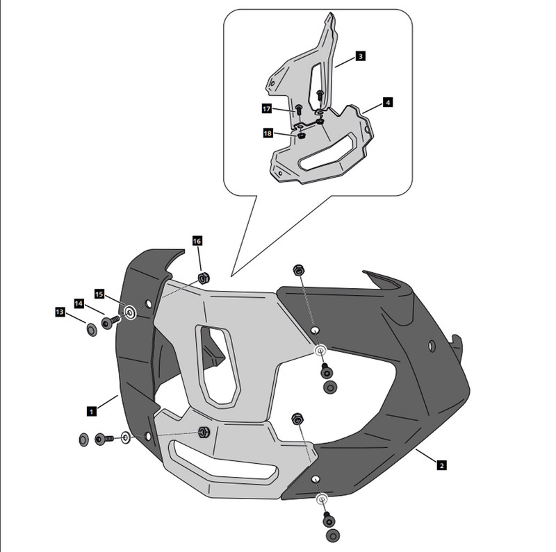 Ochranný kryt predného spojlera motora pre motocykel 790 DUKE 790duke 2018 2019 2020 2021 890 DUKE R 890duke R 2020-2021