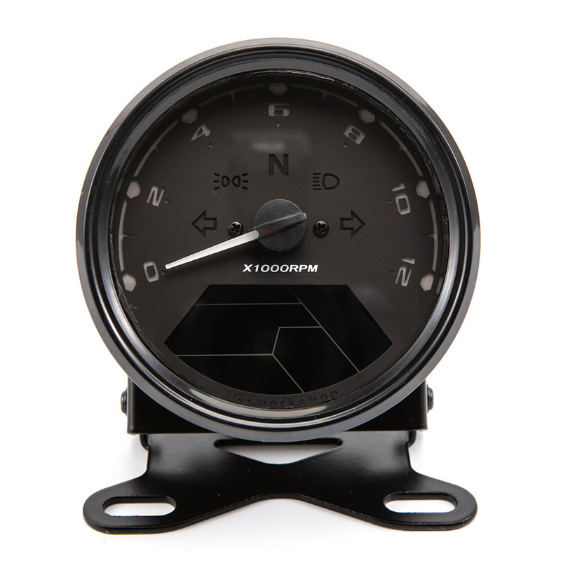 Универсален механичен мотоциклет LCD цифров одометър Тахометър Скоростомер Габарит Многофункционален за Cafe Racer 2 - 4 цилиндъра