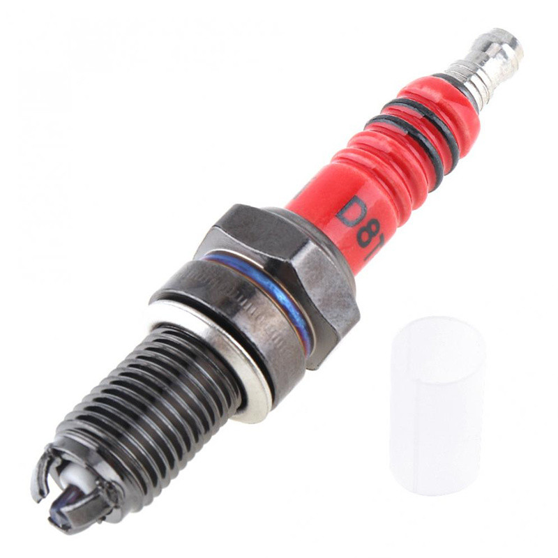1 gab Motociklu aizdedzes sveces D8TJC Daudzleņķa aizdedzes sveces, sarkanā galva priekš CG 125cc 150cc 200cc 250cc platīna sprauslas dzirksteļu piederumi