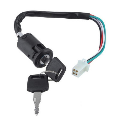 Cheie universală a comutatorului de aprindere pentru karting pentru motocicletă, cu 4 pini, pornit/oprit, pentru ATV-uri Cross Country 50cc-250cc Yamaha Kawasaki Suzuki 1 set