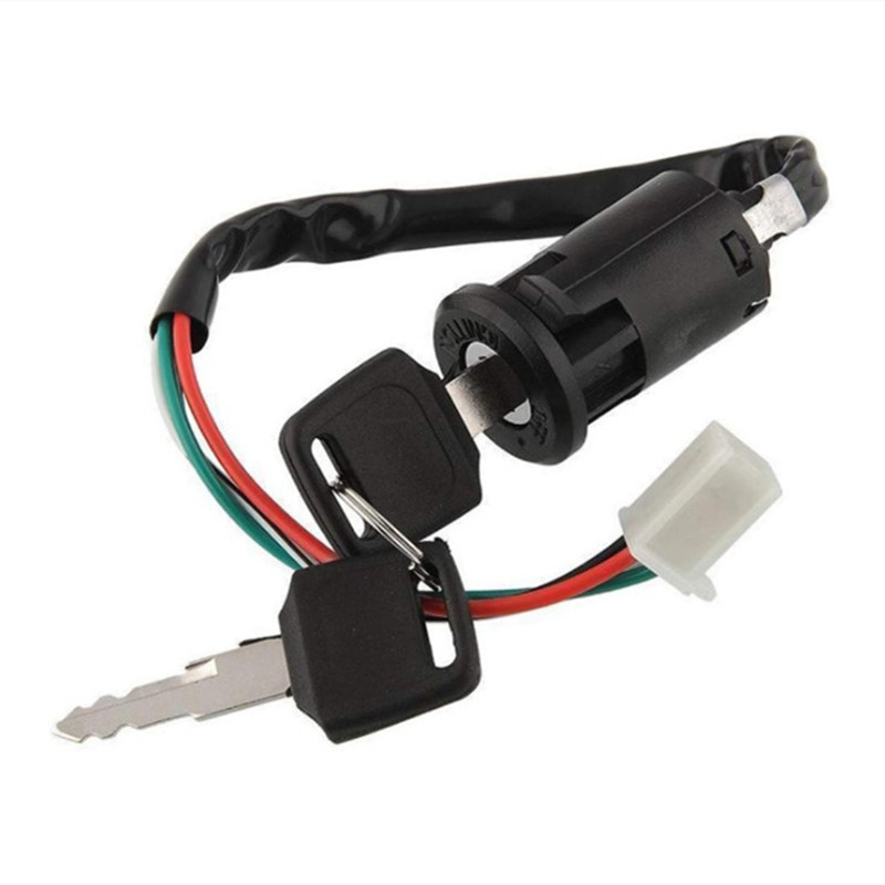 Cheie universală a comutatorului de aprindere pentru karting pentru motocicletă, cu 4 pini, pornit/oprit, pentru ATV-uri Cross Country 50cc-250cc Yamaha Kawasaki Suzuki 1 set