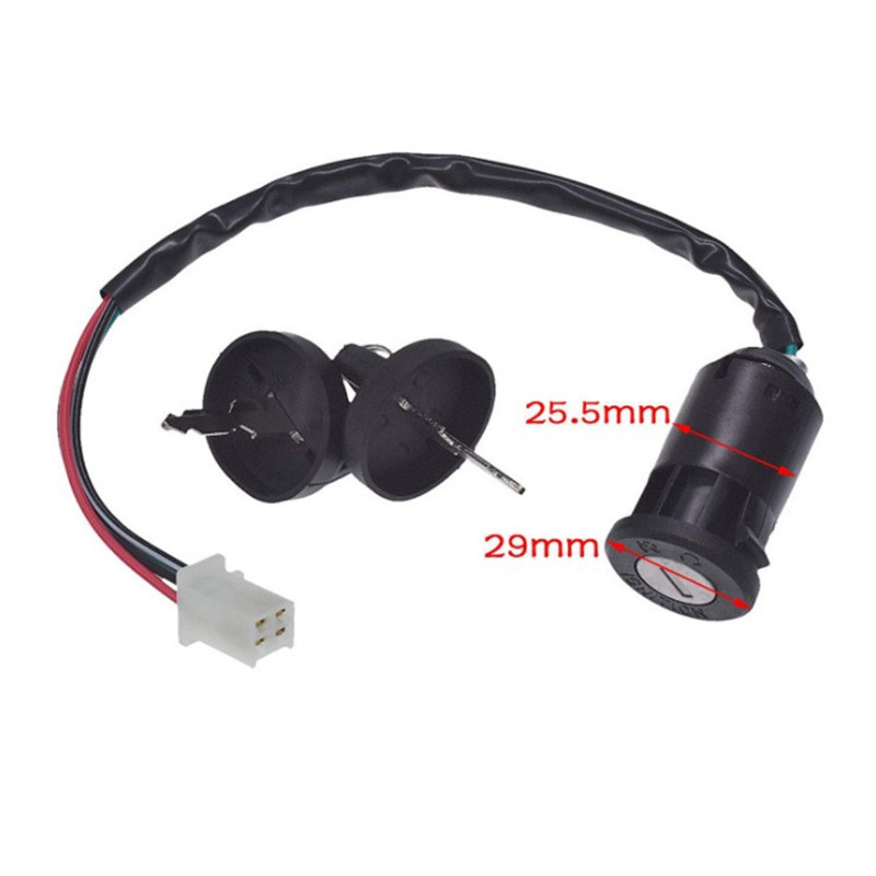 Cheie universală a comutatorului de aprindere pentru karting pentru motocicletă, cu 4 pini, pornit/oprit, pentru ATV-uri Cross Country 50cc-250cc Yamaha Kawasaki Suzuki 1 set