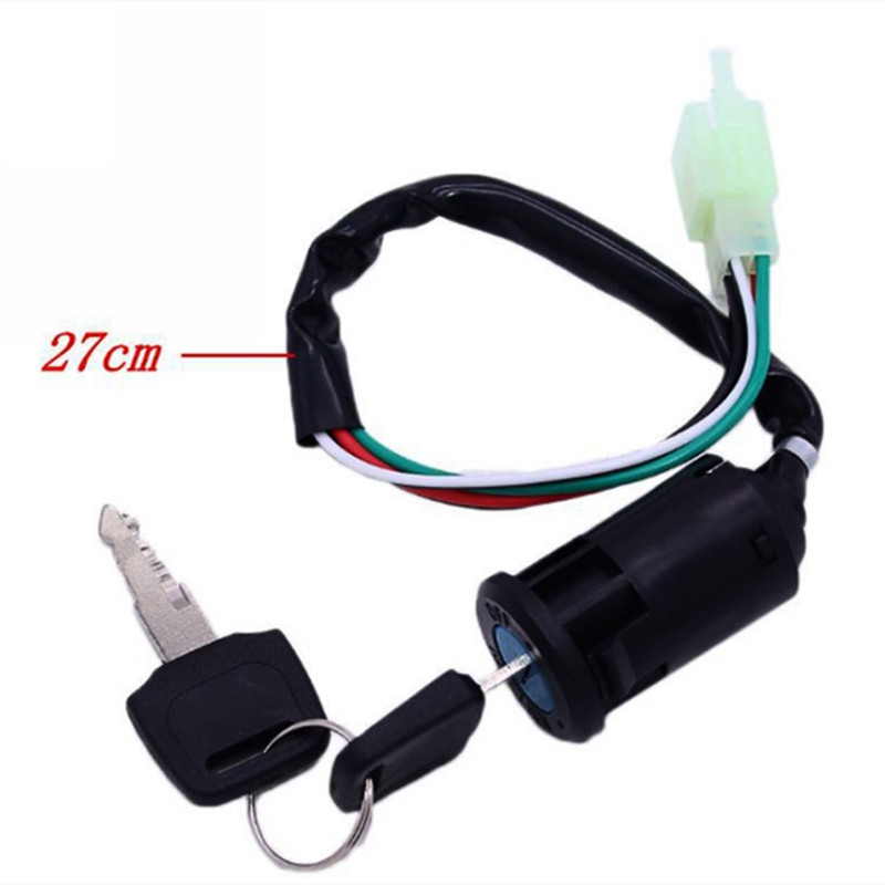 Cheie universală a comutatorului de aprindere pentru karting pentru motocicletă, cu 4 pini, pornit/oprit, pentru ATV-uri Cross Country 50cc-250cc Yamaha Kawasaki Suzuki 1 set