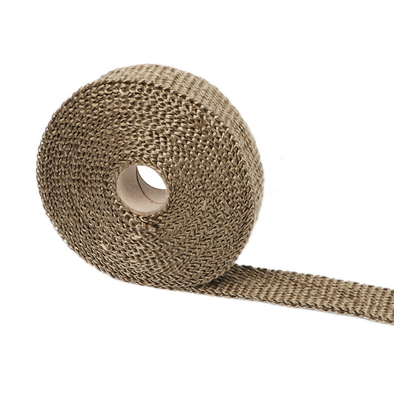 5Mx2.5cm Bandă termică de evacuare pentru motocicletă Antet de izolație pentru colector de căldură Rezistent la rulare cu 4 bucăți de legături din inox