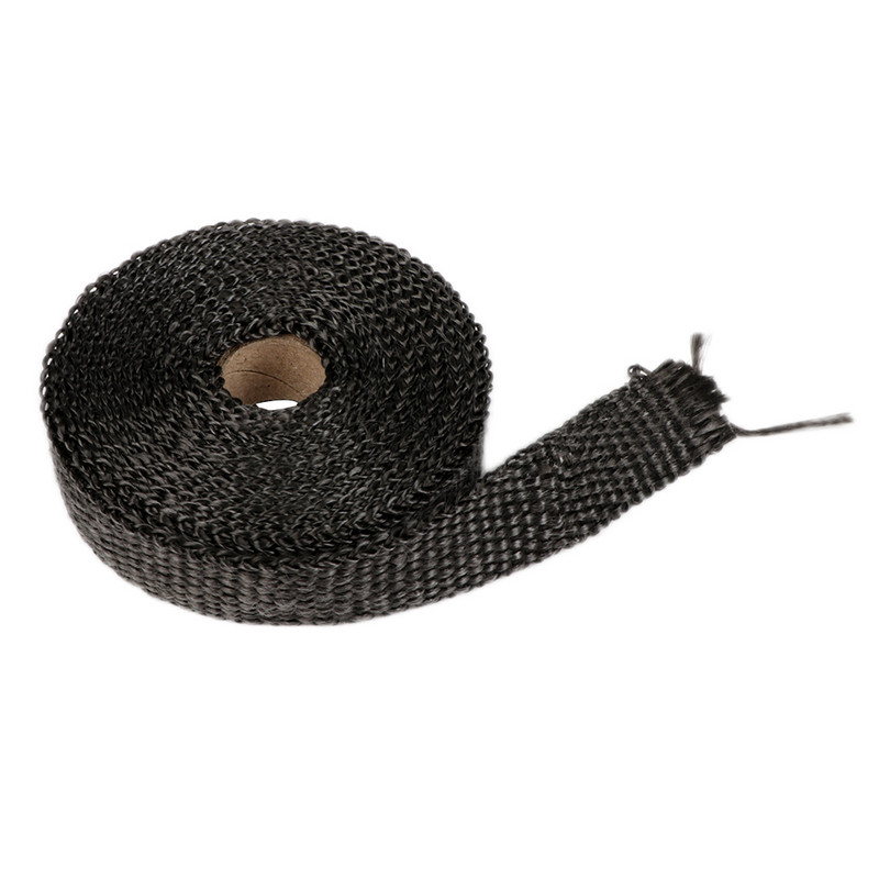 5Mx2.5cm Bandă termică de evacuare pentru motocicletă Antet de izolație pentru colector de căldură Rezistent la rulare cu 4 bucăți de legături din inox