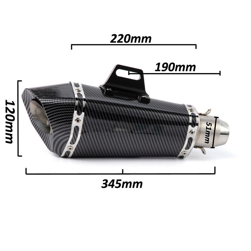 Univerzálny nasúvací výfuk na motocykel s nálepkou Yoshimura 51 mm tlmič výfuku pre Honda Yamaha Suzuki Kawasaki Benelli